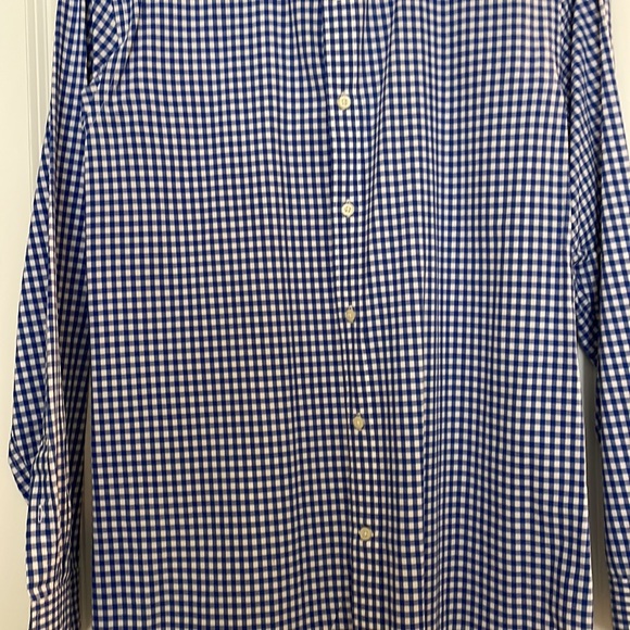 Banana Republic Custom 078 Wash Shirt Slim Fit Blue/White Check Cotton XL - Picture 5 of 7